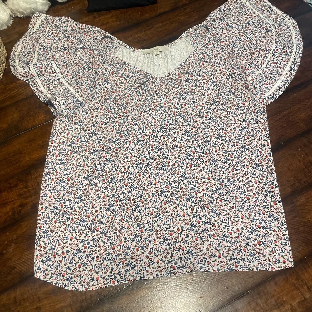 LOFT Multicolor Floral Blouse